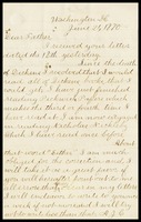 A.J. [Alfred] Clarke, in D.C. to his father William, in N.Y.