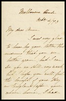 Olivia [Jones], at Melbourne House in England to her sister, Anne [Mrs. Scammell]