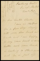 A. Morris, in Bishop Stortford, to Master Clarke, [Will, Alfred or John]