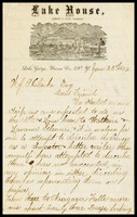 [C.F. Guyon], on the notepaper of Lake House in Lake George, N.Y. notepaper, to WJP [Will] Clarke