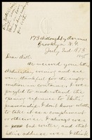 Alfred [Clarke], in Brooklyn, to his brother, Will, 7-2-1875