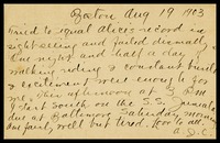 A.J.C. [Alfred Clarke], in Boston, to his brother, Will, in D.C.