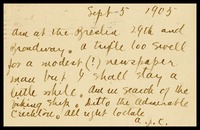 A.J.C. [Alfred Clarke], in N.Y., to his brother, Will, in D.C.    