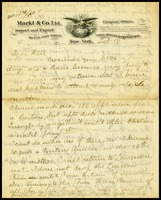 Charlie G. [Guyon], Markt & Co. Ltd. in N.Y. letterhead, to Will [Clarke]
