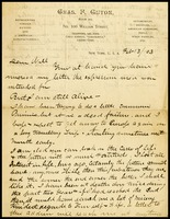 Charles G. [Guyon] on his N.Y. letterhead, to Will [Clarke]