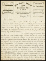 J.A. [John] Clarke, in D.C., to his father, William, in N.Y.