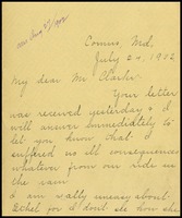 The Strawberry Blonde, in Comus, Md., to Mr. Clarke [Will or one of his sons]