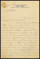 Minnie Grossard, on McDowell House in Harper's Ferry, WVA notepaper to Mr. [Will] Clarke