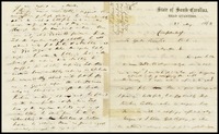 To Robert E. Lee from Francis W. Pickens, 1862