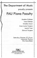 FAU Piano Faculty - October  2007