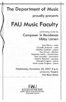 FAU Music Faculty - Fall 2007