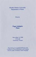 Recital by Peggy Gallagher (Piano) - November 2008