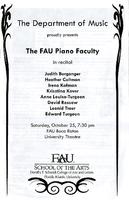 The FAU piano faculty in recital - October 2008.