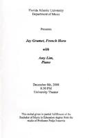 Recital by Jay Grumet (French horn) - December 2008