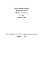 Interview with Jack Pitts – ca. 2004