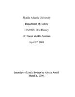 Interview with Jerald Posner – ca. 2008