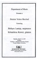Recital by Robyn Lamp (Soprano) - March 2009