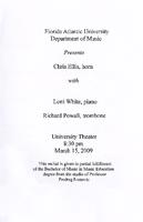 Recital by Chris Ellis (Horn) - March 2009