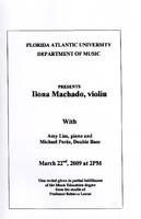 Recital by Ilona Machado (Violin) - March 2009