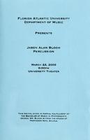 Recital of Jason Alan Bloom (Percussion) - March 2009