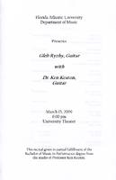 Recital by Gleb Ryzhy (Guitar) - March 2009