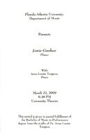 Recital by Jamie Gardner (Piano) - March 2009