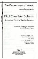 FAU chamber soloists: enchanting world of Russian romance - January 2008