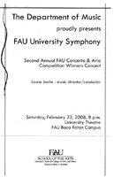 FAU University Symphony, second annual concerto & aria competition winners concert - February 2008