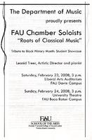 FAU chamber soloists, "roots of classical music", tribute to Black History Month: student showcase-- February 2008