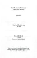 Recital by Andrea Panayiotou (Piano) - March 2008