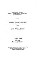 Recital by Samuel Heine (Clarinet) - April 2008