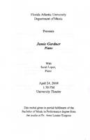 Recital by Jamie Gardner (Piano) - April 2008