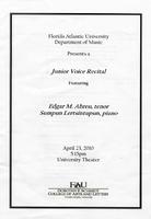 Junior Voice Recital by Edgar M. Abreu (tenor) - Spring 2010