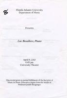 Recital by Luc Beauliere (Piano) - Spring 2010