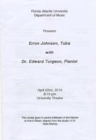 Recital by Erron Johnson (Tuba) - Spring 2010