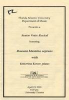 Senior Recital by Roseann Mannino (Soprano) - Spring 2010