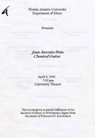Recital by Juan Antonio Pena (Classical Guitar) - Spring 2010