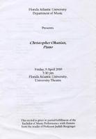 Recital by Christopher Ohanian (piano) - Spring 2010