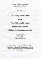 Recital by Kyle Motl (double bass) - Spring 2010