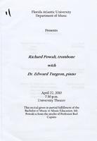 Recital by Richard Powali (Trombone) - Spring 2010