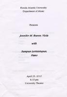 Recital by Jennifer M. Reaves (Viola) - Spring 2010