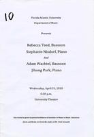 Recital by Rebecca Teed (Bassoon) and Adam Wachtel (Bassoon) - Spring 2010