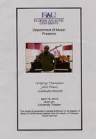 Graduate Recital by Gregory Thompson (Jazz Piano) - Spring 2010