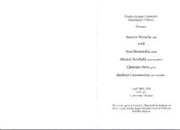 Recital by Steaven Nieratka (drums) - Spring 2010