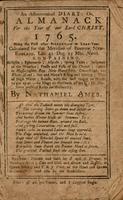 An astronomical diary :  or, Almanack for the Year of Our Lord Christ, 1765. Being the first after Bissextile or Leap-Year. Calculated for the Meridian of Boston, New-England, Lat. 42 Deg. 25 Min. North.