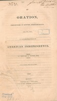 An oration, pronounced at Sutton, Massachusetts, July 5th, 1813 : in commemoration of American independence 