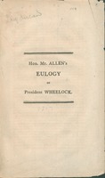 Eulogy on the Hon. John Wheelock, LL.D., late president of Dartmouth University, who died April 4, 1817 : 