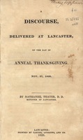 A discourse, delivered at Lancaster, on the day of annual thanksgiving. Nov. 27, 1828.