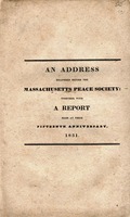 Bradford Sumner Speech to the Massachusetts Peace Society, 1831