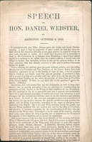 Speech of Honorable Daniel Webster, at Abington, October 9, 1848
